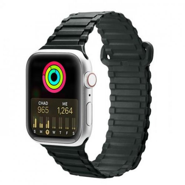 Coofbe Apple Watch 42-44-45MM İçin Manyetik Silikon Kordon Kayış, Apple Watch 2-3-4-5-6-7-8 ve SE