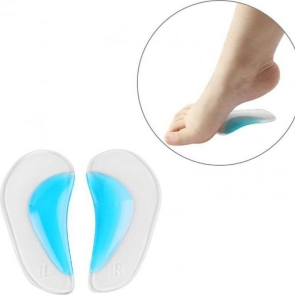 1 Çift Ark Takviye Taban Düşüklüğü Düz Taban Içe Basma Destekli Anatomik Silikon Ayakkabı Tabanlığı - 5