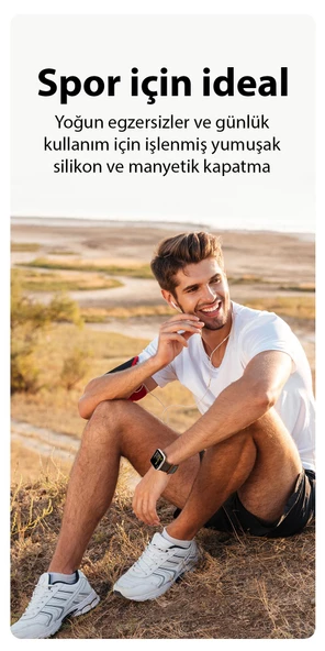 Coofbe Apple Watch 38-40-41MM İçin Manyetik Silikon Kordon Kayış, Apple Watch 2-3-4-5-6-7-8 ve SE - 7