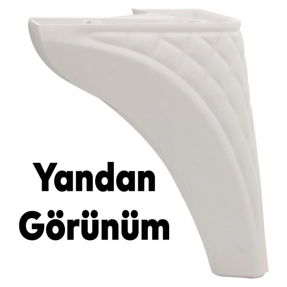 Lüks Mobilya Kanepe Sehpa TV Ünitesi Koltuk Puf Ayağı 15 cm Beyaz Baza Ayak - Resim 2