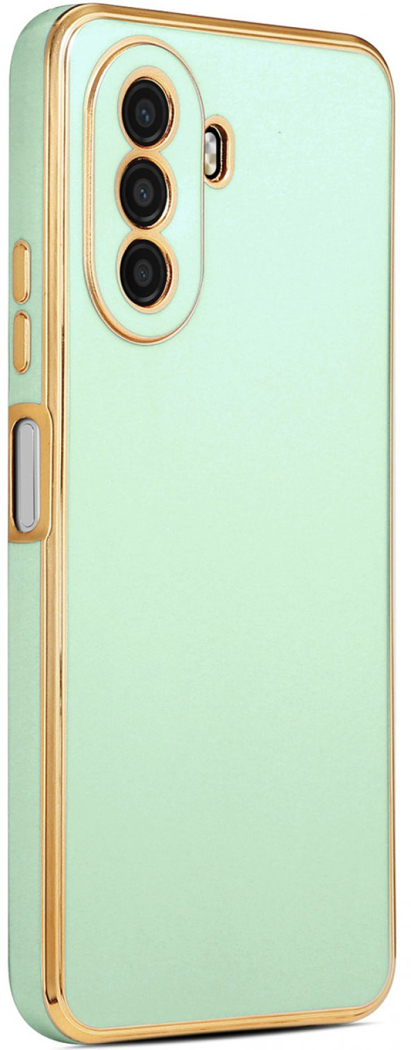 Huawei Nova Y70 Kılıf Kenarları Gold Yüzeyi Pastel Renk Kamera Korumalı Kapak - 2