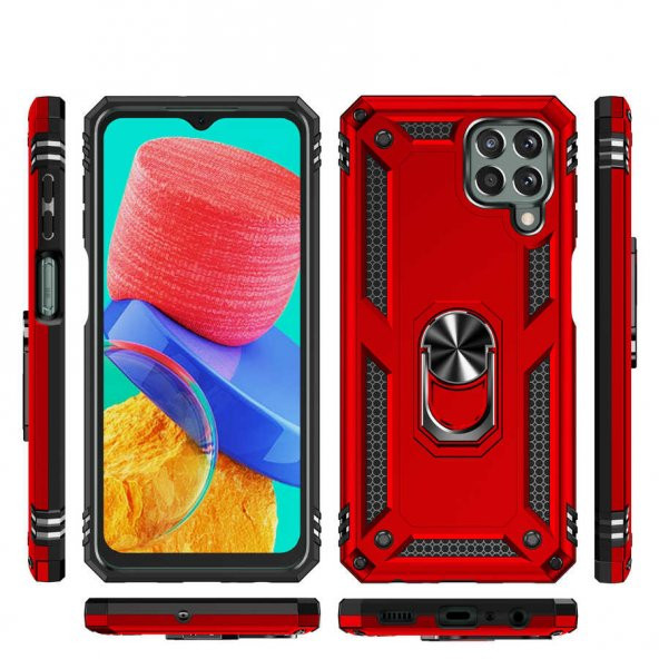 Samsung Galaxy M33 Kılıf Sofya Yüzüklü Standlı Silikon Kılıf - 10