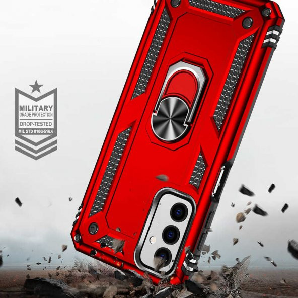 Samsung Galaxy M23 Kılıf Sofya Yüzüklü Standlı Silikon Kılıf - 9