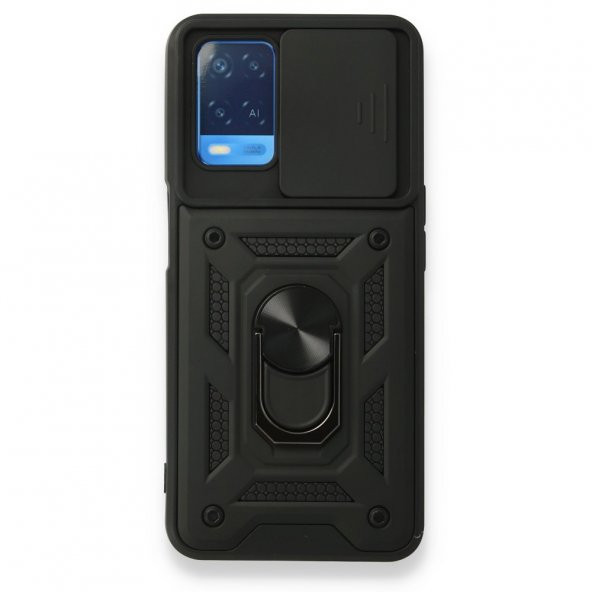 Oppo A54 4G Kılıf Pars Lens Yüzüklü Standlı Silikon Kılıf