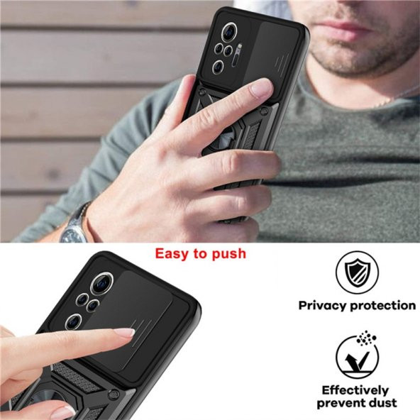 Xiaomi Redmi Note 11 Kılıf Pars Lens Yüzüklü Silikon Kılıf - 6