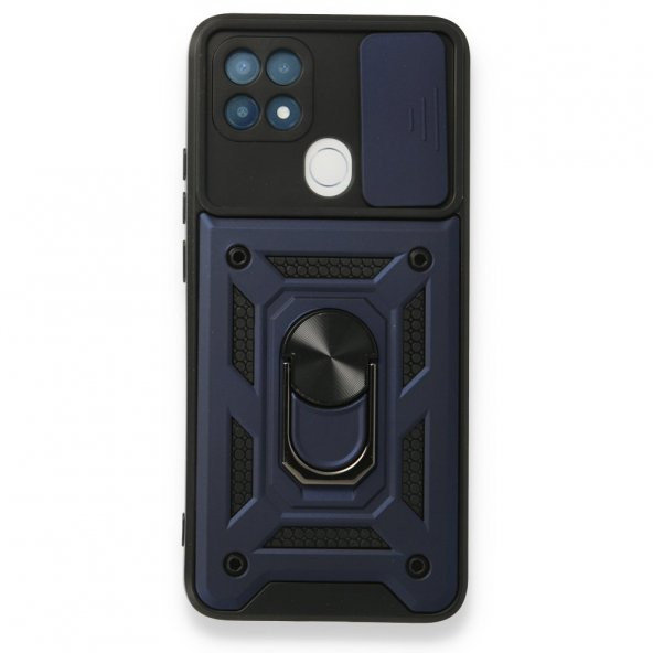 Oppo A15S Kılıf Pars Lens Yüzüklü Standlı Silikon Kılıf - 3