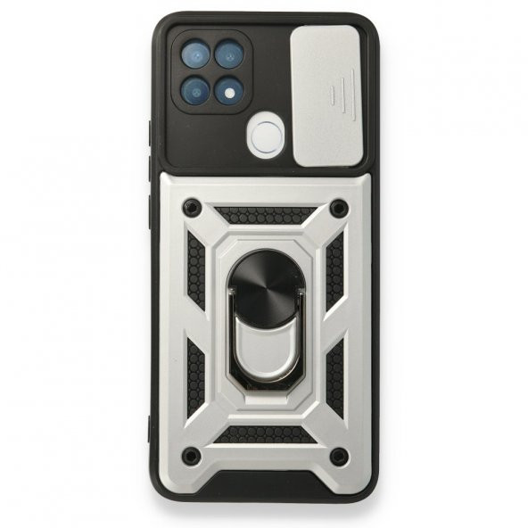 Oppo A15S Kılıf Pars Lens Yüzüklü Standlı Silikon Kılıf - 5