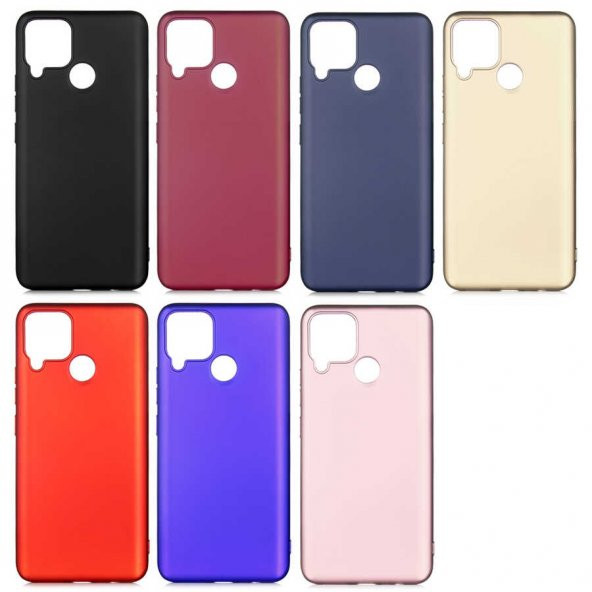 Realme C15 Kılıf Premium Rubber Renkli Silikon Kılıf - 4
