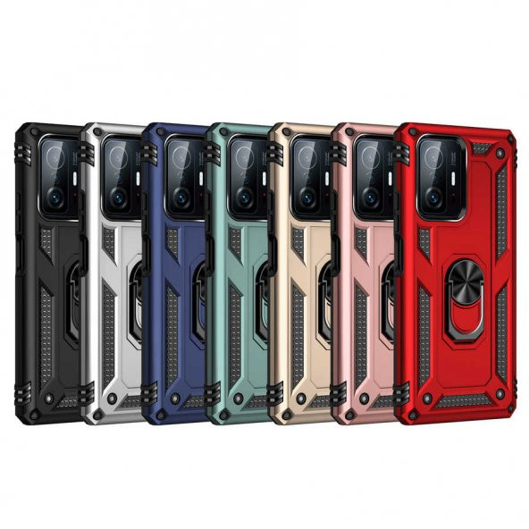 Xiaomi Mi 11T Pro Kılıf Sofya Yüzüklü Standlı Silikon Kılıf - 3