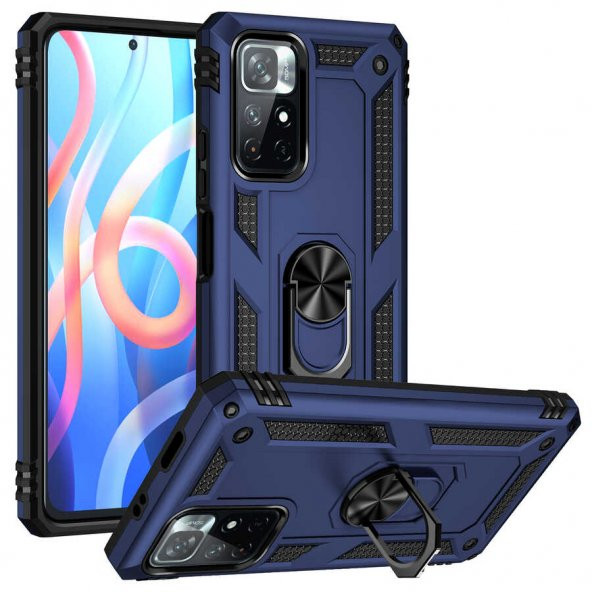 Xiaomi Redmi Note 11 5G Kılıf Sofya Yüzüklü Standlı Silikon Kılıf - 5