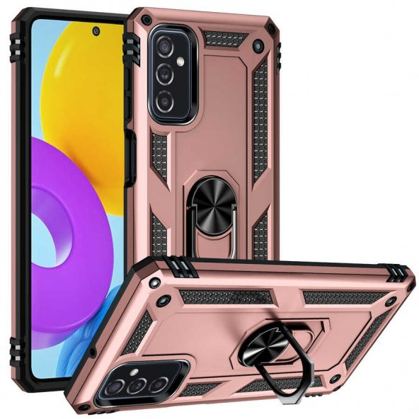 Samsung Galaxy M52 Kılıf Sofya Yüzüklü Standlı Silikon Kılıf - 3
