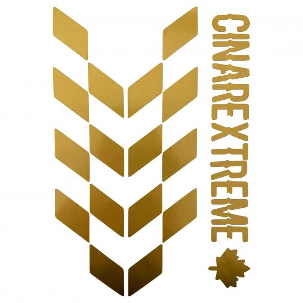 Yaldızlı Gold Damalı Kask Motosiklet Sticker Takımı Çınar Extreme - 2