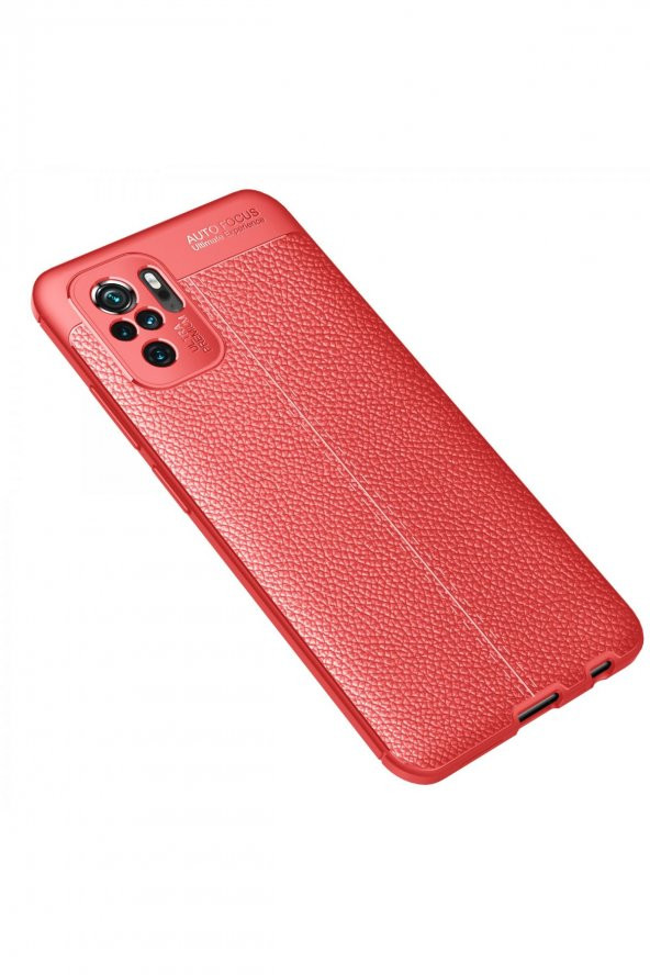 Xiaomi Redmi Note 10 Kılıf Focus Derili Silikon Kılıf - 4