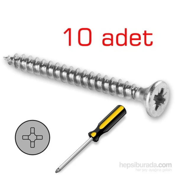 Meridyen Sunta Vidası 5.0x100mm 10 Adet