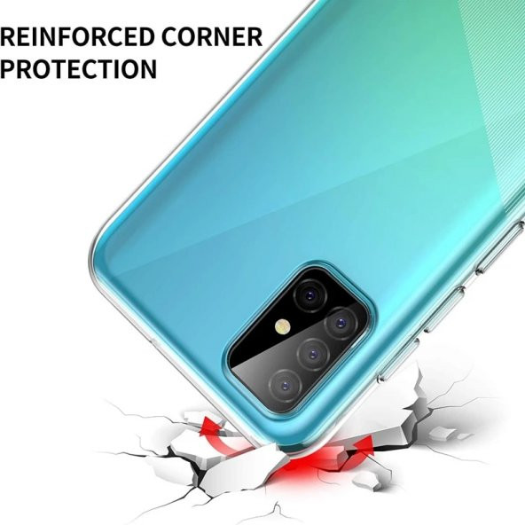 Samsung A22 Kılıf Lüx Kamera Korumalı Şeffaf Silikon Kılıf - 2