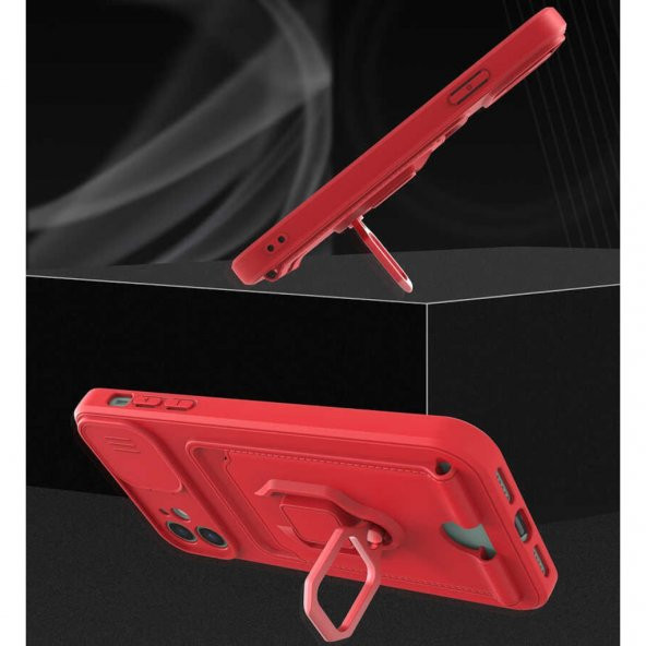 iPhone 11 Kılıf Zuma Kartvizitli Yüzüklü İpli Silikon Kılıf - 4