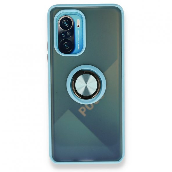 Xiaomi Redmi K40 Pro Kılıf Montreal Yüzüklü Standlı Silikon Kılıf - 3
