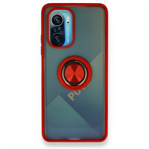 Xiaomi Redmi K40 Pro Kılıf Montreal Yüzüklü Standlı Silikon Kılıf - 5
