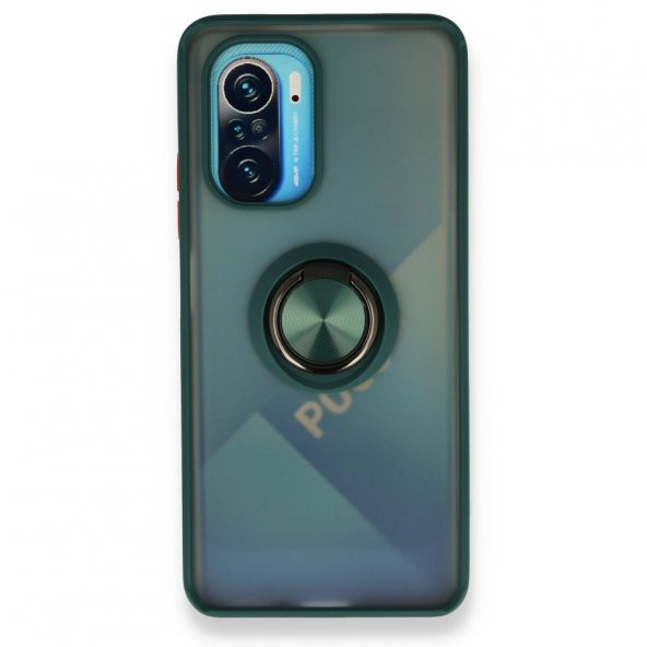 Xiaomi Redmi K40 Pro Kılıf Montreal Yüzüklü Standlı Silikon Kılıf - 4