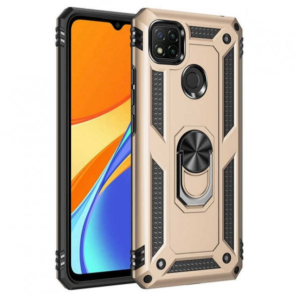 Xiaomi Redmi 9C Kılıf Sofya Yüzüklü Standlı Korumalı Kılıf - 8