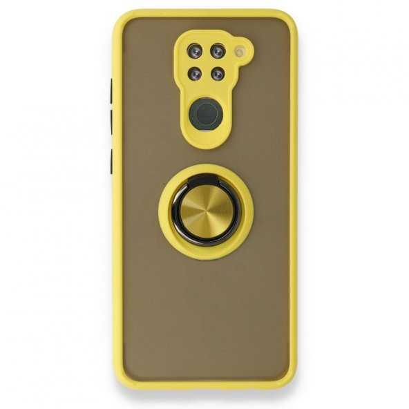 Xiaomi Redmi Note 9 Kılıf Arkası Buzlu Yüzüklü Montreal Kapak - 5