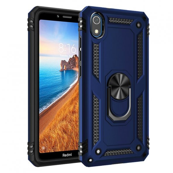 Xiaomi Redmi 7A Kılıf Sofya Yüzüklü Standlı Korumalı Kılıf - 7