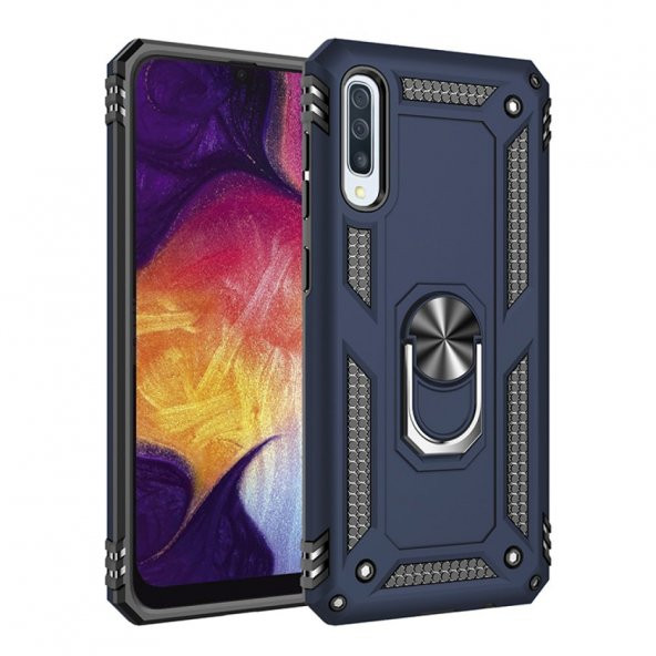 Samsung Galaxy A50S Kılıf Sofya Yüzüklü Standlı Korumalı Kılıf