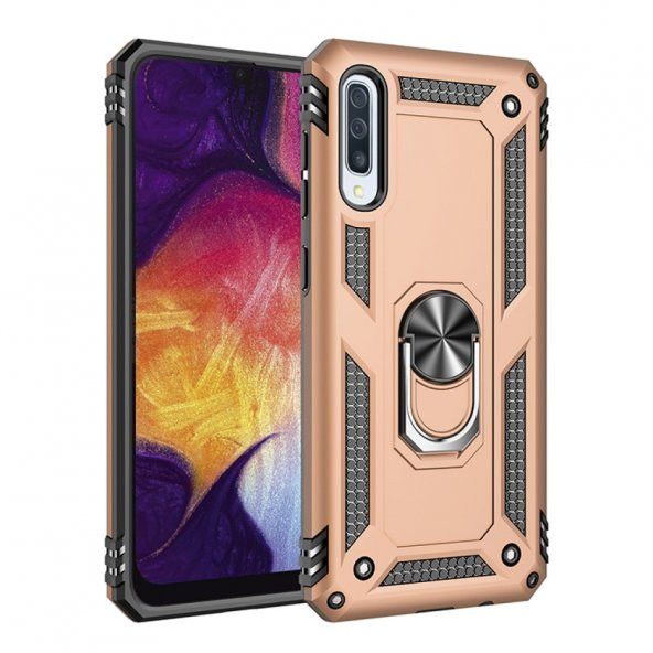 Samsung Galaxy A50S Kılıf Sofya Yüzüklü Standlı Korumalı Kılıf - 5