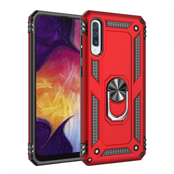 Samsung Galaxy A50S Kılıf Sofya Yüzüklü Standlı Korumalı Kılıf - 7