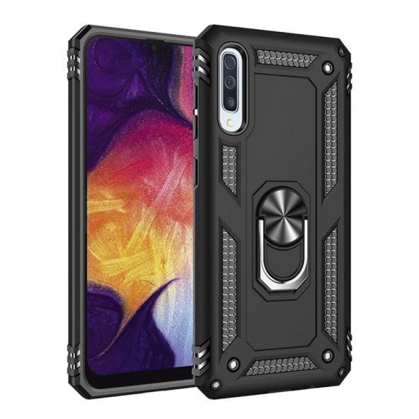 Samsung Galaxy A50S Kılıf Sofya Yüzüklü Standlı Korumalı Kılıf - 9