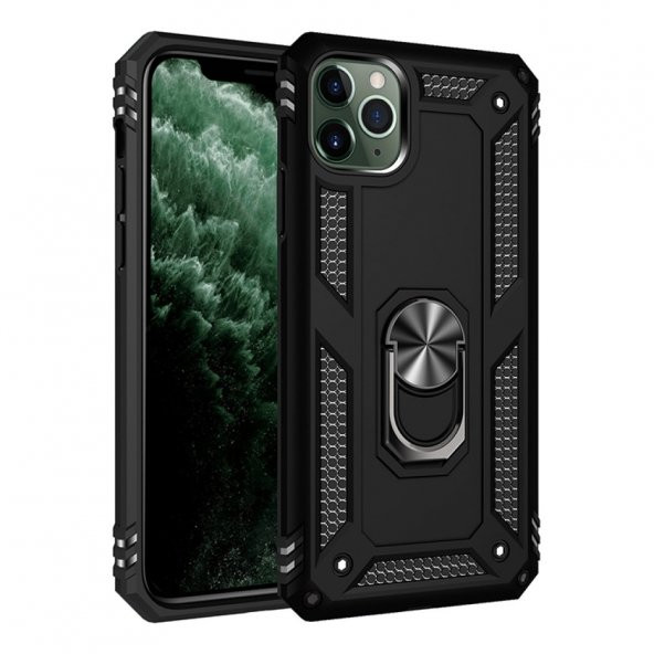 iPhone 11 Pro Kılıf Sofya Yüzüklü Standlı Silikon Kılıf