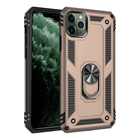 iPhone 11 Pro Kılıf Sofya Yüzüklü Standlı Silikon Kılıf - 6