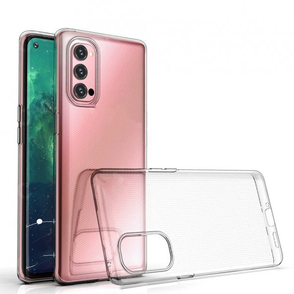 Oppo Reno 4 Kılıf Lüx Şeffaf Silikon Kılıf Yüksek Koruma