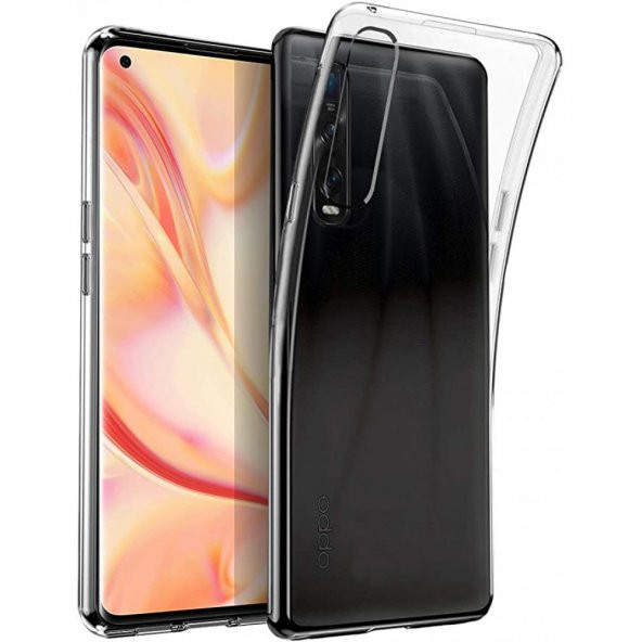 Oppo Find X2 Kılıf Lüx Şeffaf Silikon Kılıf Yüksek Koruma