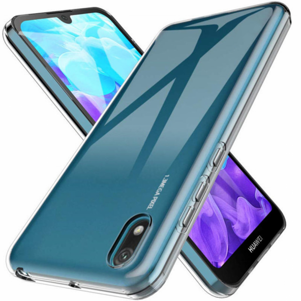 Huawei Y5 2019 Kılıf Lüx Kamera Korumalı Şeffaf Silikon Kılıf - 1