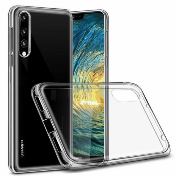 Huawei P30 Lite Kılıf Lüx Kamera Korumalı Şeffaf Silikon Kılıf
