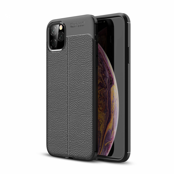 iPhone 11 Pro Kılıf Focus Deri Görünümlü Silikon Kılıf Kapak