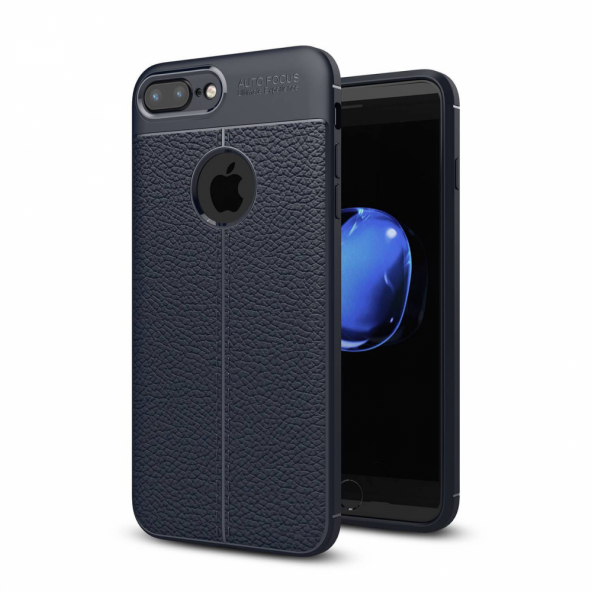 iPhone 7 Plus Kılıf Focus Deri Görünümlü Silikon Kılıf Kapak - 3