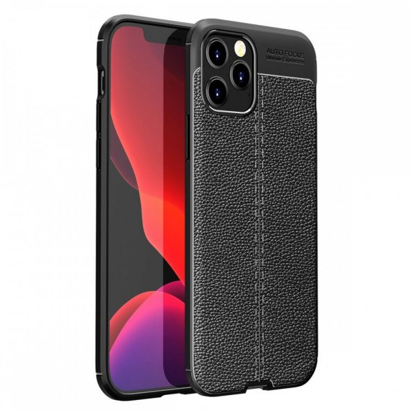 iPhone 12 Pro Kılıf Focus Deri Görünümlü Silikon Kılıf Kapak