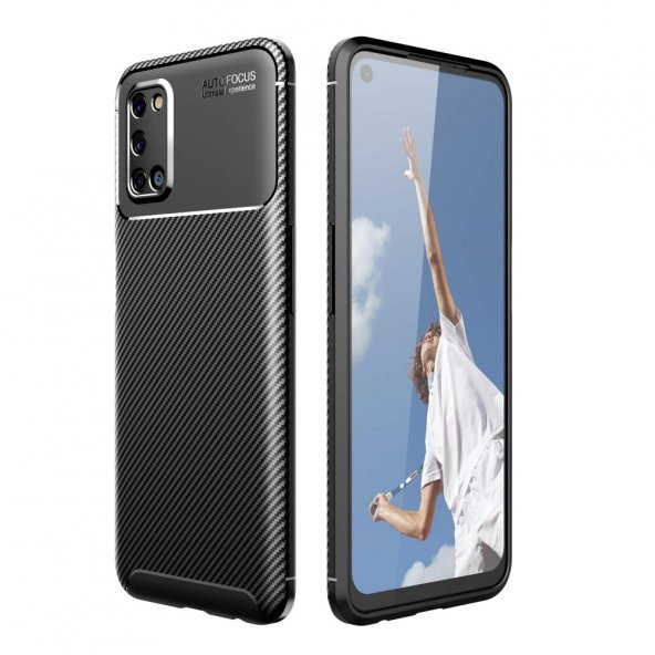Oppo A52 Kılıf Focus Karbon Silikon Kılıf Esnek Kapak