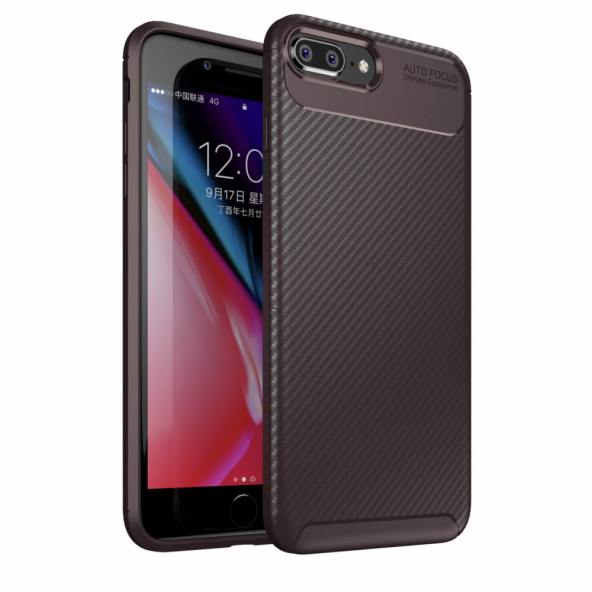 iPhone 8 Plus Kılıf Focus Karbon Silikon Kılıf Esnek Kapak