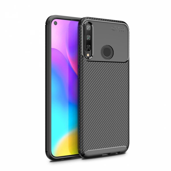 Huawei P40 Lite E Kılıf Focus Karbon Silikon Kılıf Esnek Kapak