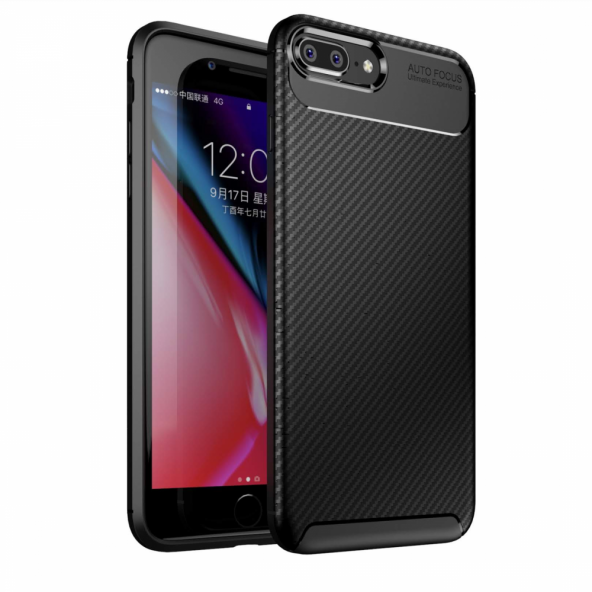 iPhone 7 Plus Kılıf Focus Karbon Silikon Kılıf Esnek Kapak