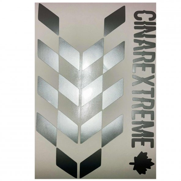 Yaldızlı Gümüş Damalı Kask Motosiklet Sticker Takımı Çınar Extreme - 2
