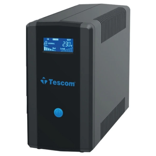 Tescom Leo+ 2200VA 1200W (2x 12V 9Ah) LCD 4-8dk Line Interactive UPS - Kesintisiz Güç Kaynağı - 1