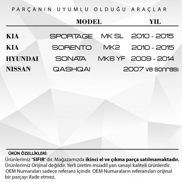 Kia Sportage, Sorenta, Hyundai Sonata için Ayna Kovanı - 2