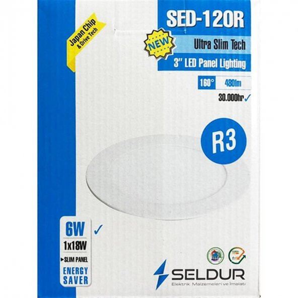 Seldur 6W Ultra Slim Sıva Altı LED Panel 6500K - 4