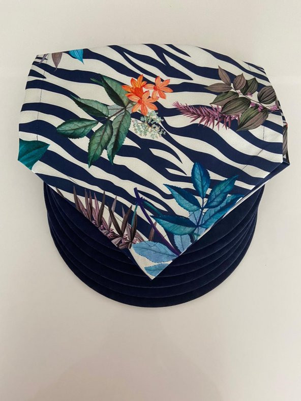 Ayşemce amerikan servis takım (1 runner 6 lacivert renk supla) - 3