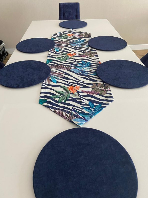 Ayşemce amerikan servis takım (1 runner 6 lacivert renk supla) - 4