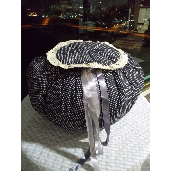 Ayşemce Yoğurt,hamur Mayalama tulumu Örtüsü Minderi Çift taraflı kulanım siyah gri puanlı desen